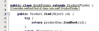 Method overriding highlighted in the NetBeans IDE