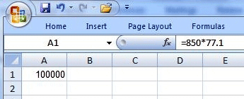 Excel spreadsheet bug screen shot
